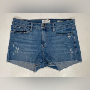 Frame Le Cutoff Denim Jean Shorts Women Size 28 Blue Distressed